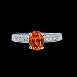 1.30CT NATURAL SPESSARTITE 14K WHITE GOLD RING