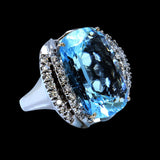 26CT NATURAL AQUAMARINE 14K W/G RING