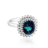 3.33CT NATURAL INDICO TOURMALINE 14K White GOLD RING