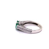 1.66CT NATURAL COLOMBIAN EMERALD 14K WHITE GOLD RING