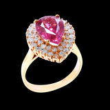 4.14CT NATURAL PINK BURMA SPINEL 18K R/G RING