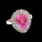 4.14CT NATURAL PINK BURMA SPINEL 18K R/G RING 