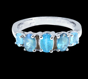 NATURAL 0.65CT ALEXANDRITE & 0.58CT BRAZIL PARAIBA TOURMALINE 14K W/G RING
