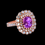 3.20CT NATURAL CEYLON PINK SAPPHIRE 14K R/G RING