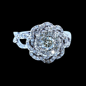 0.91CT NATURAL DIAMOND 14K WHITE GOLD RING 