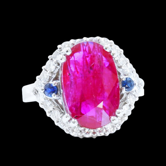 4.79CT NATURAL RUBY 14K W/G RING