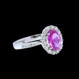 2.18CT NATURAL PINK CEYLON SAPPHIRE 18K W/G RING