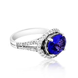 4.76CT NATURAL CEYLON BLUE SAPPHIRE 14K W/G RING