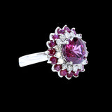 4.42CT NATURAL RASPBERRY GARNET 14KW/G RING