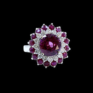 4.42CT NATURAL RASPBERRY GARNET 14KW/G RING