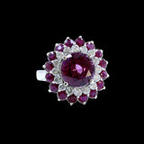 4.42CT NATURAL RASPBERRY GARNET 14KW/G RING