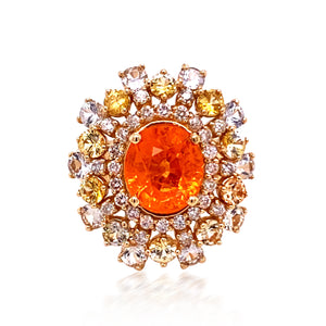 5.33CT NATURAL SPESSARTITE 14K Y/G RING