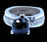7.50CT NATURAL Black Diamond 14K W/G RING