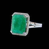7.82CT NATURAL COLOMBIAN EMERALD14K W/G RING