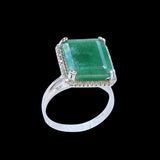 7.82CT NATURAL COLOMBIAN EMERALD14K W/G RING 