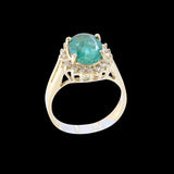7.07CT NATURAL COLOMBIAN EMERALD 14K Y/G RING