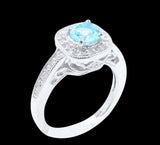 0.79CT NATURAL COPPER BEARING PARAIBA TORMALINE 14K W/G RING 