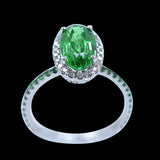 3.38CT NATURAL TSAVORITE 14K W/G RING