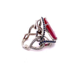 8.45ct NATURAL Ruby 14K White Gold Ring