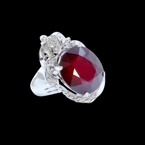 21.25ct Ruby 14K White Gold Ring