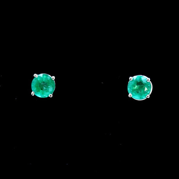 1.49ct Emerald 14K White Gold Earring