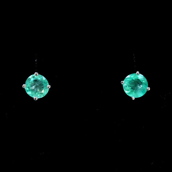 1.61ct Emerald 14K White Gold Earring