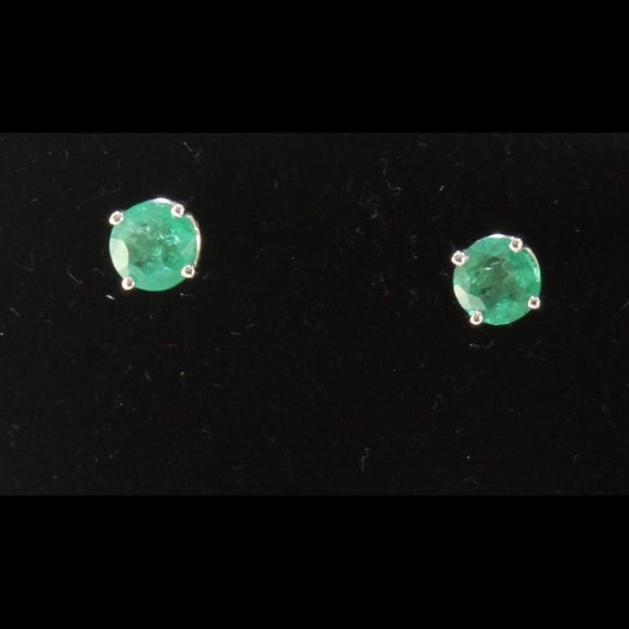 1.43ct Emerald 14K White Gold Earring