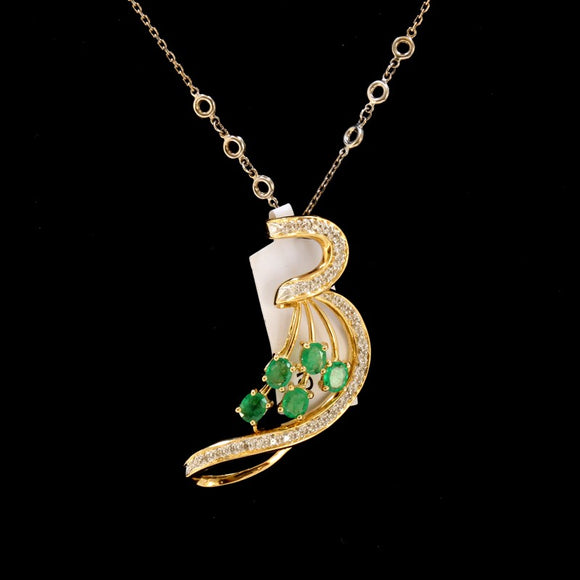 1ct Emerald 14K Yellow Gold Pendant