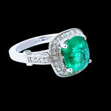 4.48ct Emerald 14K White Gold Ring
