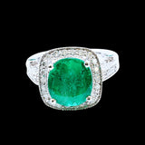 4.48ct Emerald 14K White Gold Ring
