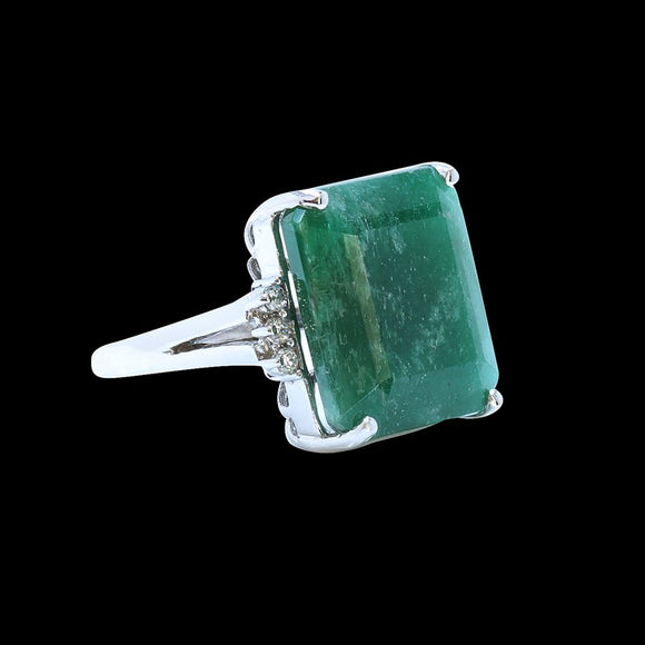 20.81ct Emerald 14K White Gold Ring