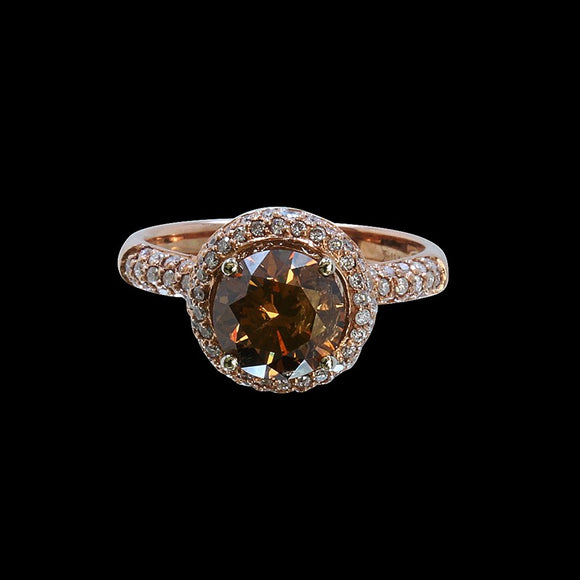 2.01ct Brown Diamond 14K Rose Gold Ring