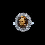 4.95ct Champagne Color Tourmaline 14K White Gold Ring