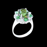 3.91ct Green Tourmaline 14K White Gold Ring