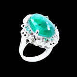 12.06ct Emerald 14K White Gold Ring