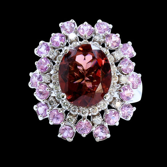 4.50ct Pink Tourmaline 14K White Gold Ring