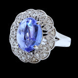 7ct Tanzanite 14K White Gold Ring