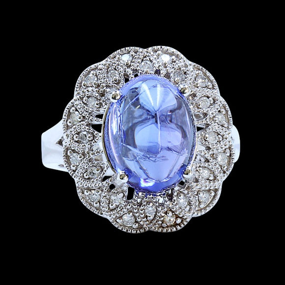 7ct Tanzanite 14K White Gold Ring
