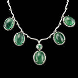 92.21ct Emerald CAB 14K/18K White Gold Necklace and Pendant