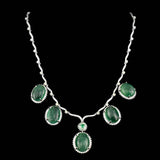 92.21ct Emerald CAB 14K/18K White Gold Necklace and Pendant