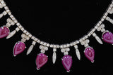 39.86ct NATURAL Burma Ruby 14K White Gold Necklace