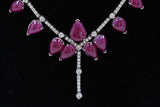 46.96ct Burma Ruby (No lead filled, not treated) 14K White Gold Necklace