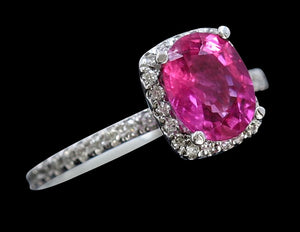 1.44ct Pink Tourmaline 14K White Gold Ring