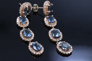 12.90ct GREEN SAPPHIRE/DUBLET 18K Rose Gold Earring
