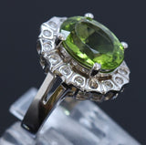 5.23ct Peridot 14K White Gold Ring