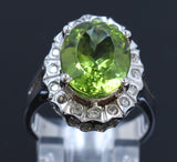 5.23ct Peridot 14K White Gold Ring
