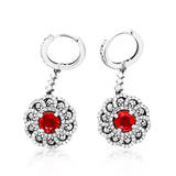 2.57ct Red Sapphire 14K white Gold Earring