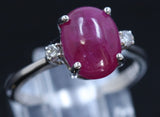 3.40ct Ruby 14K white Gold Ring