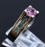 1.69ct Pink Sapphire / 0.63ct Alexandrite 14K White Gold Ring