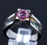 1.69ct Pink Sapphire / 0.63ct Alexandrite 14K White Gold Ring